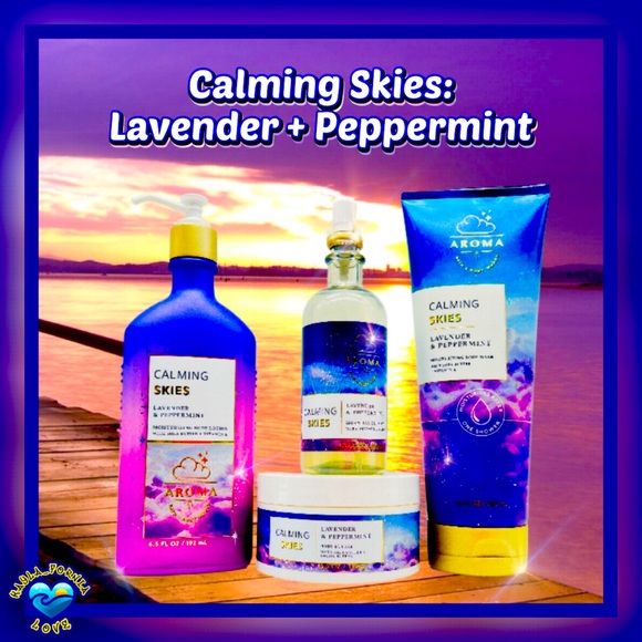BBW 💗Calming Skies: Lavender + Peppermint💗 4 pc body care set